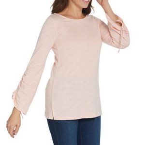 Belle by Kim Gravel Slub Ruched Drawstring Top 578